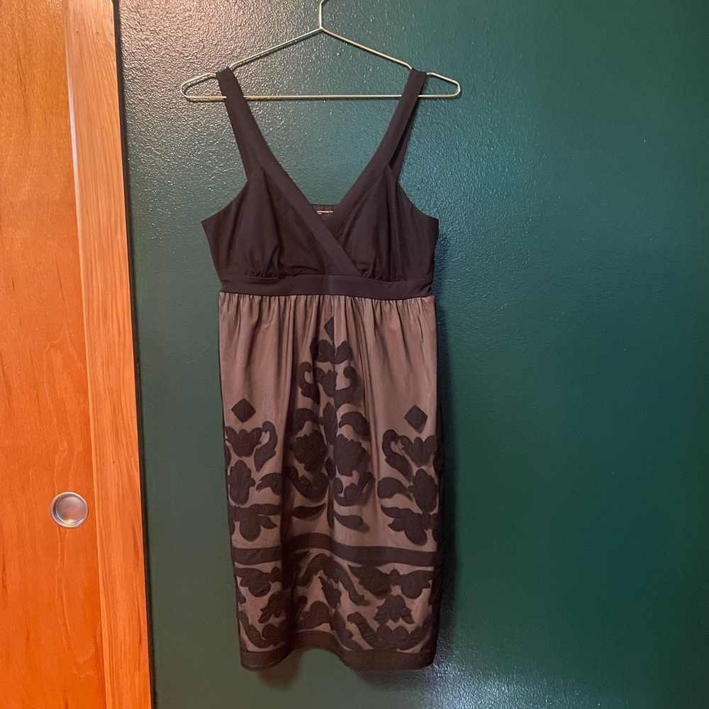 Black and Gray Lace Cocktail Dress